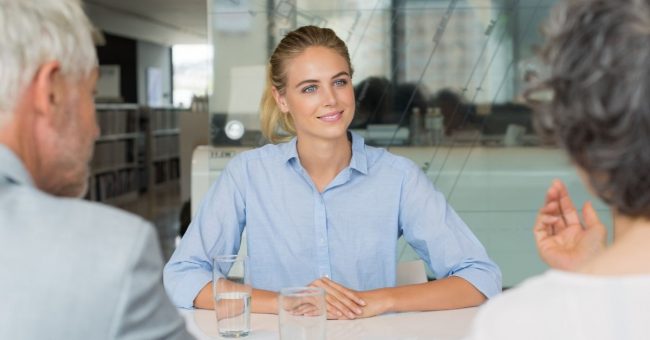 Woman being interviewed for PR purposes